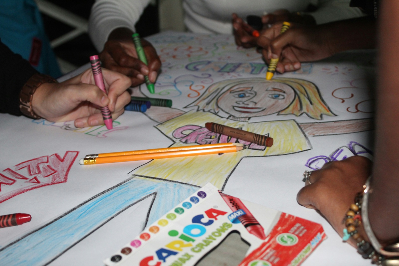 Student working on educational materials